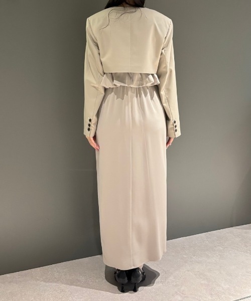 ANDRESD（アンドレスド）の「スラッシュポケットクロップドジャケット / slash pockets cropped jacket（ノーカラージャケット・レディース・グレイッシュベージュ/ブラック/チャコール・S/L/M）」の21枚目の写真