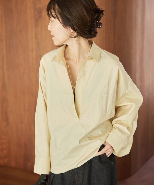 【18,700円】 plage R’IAM フォルムスキッパーシャツ タグ付き 追加》R'IAM フォルムスキッパーシャツ（シャツ/ブラウス）｜Plage