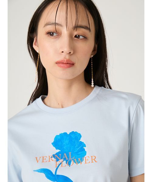 FRAY I.D(フレイアイディー)の「コンパクトフラワープリントTシャツ(Tシャツ/カットソー・レディース・イエロー/ホワイト/ライトブルー・F)」の8枚目の写真