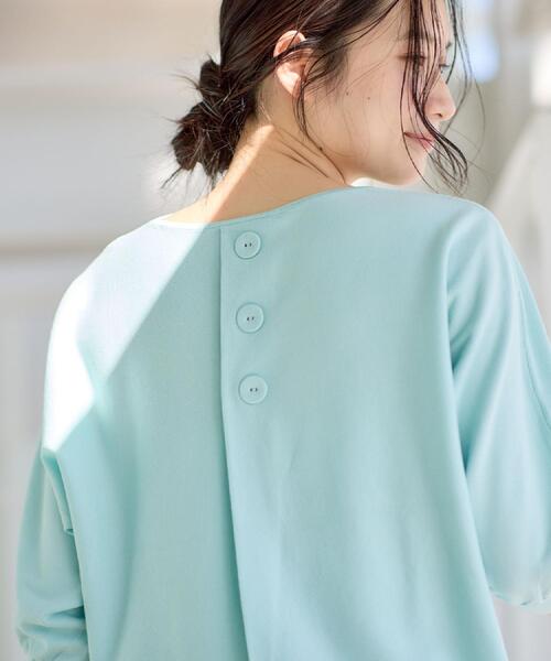 Dessin（デッサン）の「【洗える】後ろボタンニットプルオーバー七分袖（ニット/セーター・レディース・ネイビー/ライトグレー/グリーン系/オレンジ系・00/01/02/03）」の14枚目の写真