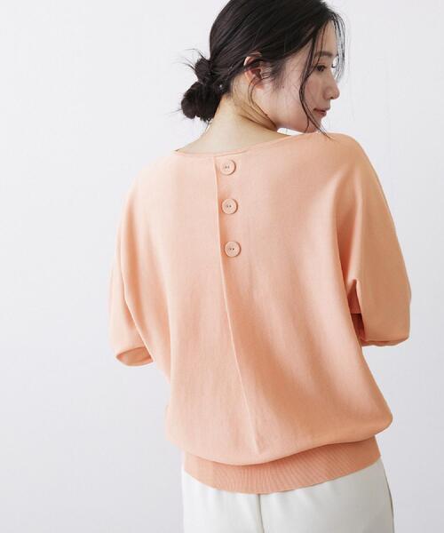 Dessin（デッサン）の「【洗える】後ろボタンニットプルオーバー七分袖（ニット/セーター・レディース・ネイビー/ライトグレー/グリーン系/オレンジ系・00/01/02/03）」の18枚目の写真