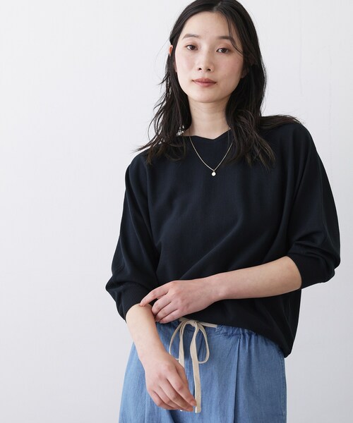 Dessin（デッサン）の「【洗える】後ろボタンニットプルオーバー七分袖（ニット/セーター・レディース・ネイビー/ライトグレー/グリーン系/オレンジ系・00/01/02/03）」の21枚目の写真