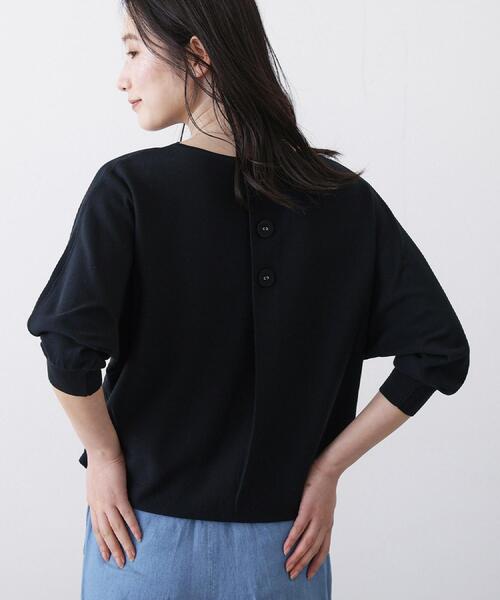 Dessin（デッサン）の「【洗える】後ろボタンニットプルオーバー七分袖（ニット/セーター・レディース・ネイビー/ライトグレー/グリーン系/オレンジ系・00/01/02/03）」の22枚目の写真