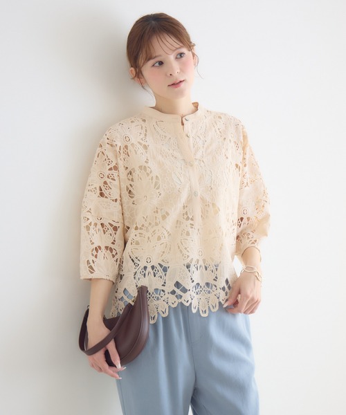 KATHARINE ROSS(キャサリンロス)の「【KATHARINE ROSS】マーガレット刺繍ドルマンブラウス(シャツ/ブラウス・レディース・ホワイト/ベージュ・FREE)」の12枚目の写真