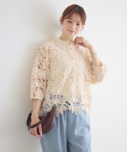 KATHARINE ROSS(キャサリンロス)の「【KATHARINE ROSS】マーガレット刺繍ドルマンブラウス(シャツ/ブラウス・レディース・ホワイト/ベージュ・FREE)」の14枚目の写真