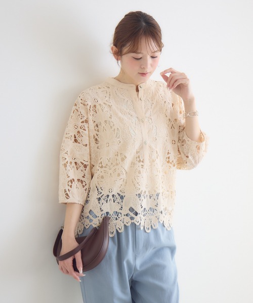 KATHARINE ROSS(キャサリンロス)の「【KATHARINE ROSS】マーガレット刺繍ドルマンブラウス(シャツ/ブラウス・レディース・ホワイト/ベージュ・FREE)」の22枚目の写真