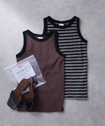 MILLER（ミラー）の「【WEB先行予約】[MILLER ミラー] 別注 配色 パネルリブ 2Pパック ノースリーブTシャツ（タンクトップ）」