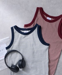 MILLER（ミラー）の「【WEB先行予約】[MILLER ミラー] 別注 配色 パネルリブ 2Pパック ノースリーブTシャツ（タンクトップ）」