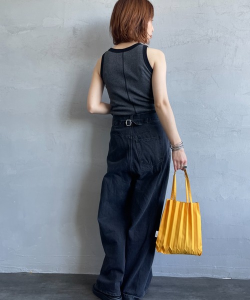 MILLER（ミラー）の「[MILLER/ミラー] 別注 配色 パネルリブ 2Pパック ノースリーブTシャツ（タンクトップ・レディース・ブラウン/サックスブルー/アイボリー/ボルドー・F）」の13枚目の写真
