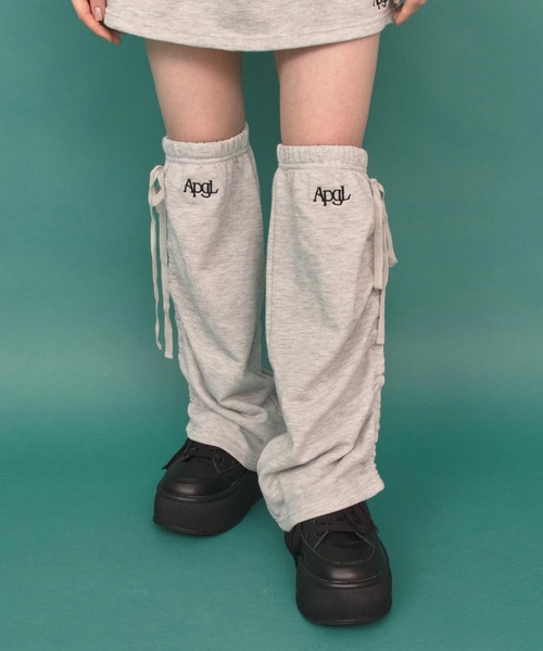 ANAP GiRL(アナップガール)の「サイドシャーリングレッグウォーマー(ソックス/靴下・キッズ・ブラック/ライトグレー・F)」の9枚目の写真