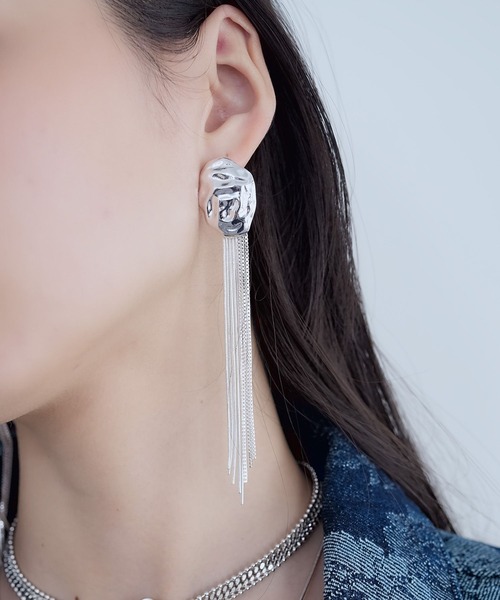 HARE（ハレ）の「チェーンデザインイヤリング(HARE)（イヤリング・レディース・ゴールド/シルバー・FREE）」の5枚目の写真