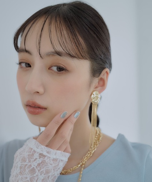 HARE（ハレ）の「チェーンデザインイヤリング(HARE)（イヤリング・レディース・ゴールド/シルバー・FREE）」の6枚目の写真