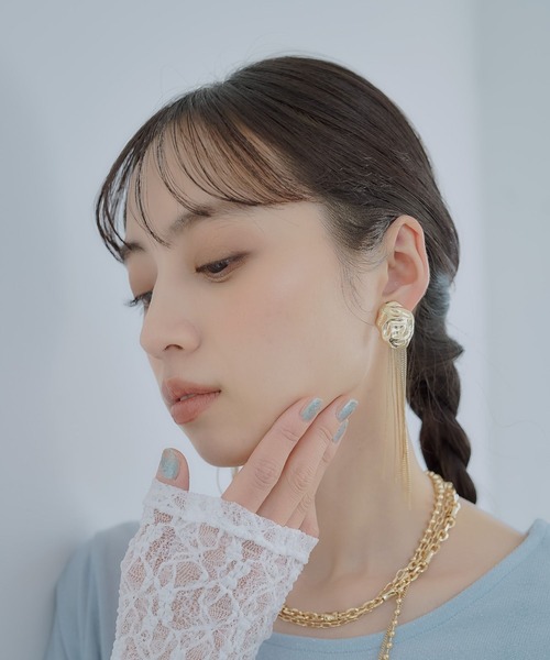 HARE（ハレ）の「チェーンデザインイヤリング(HARE)（イヤリング・レディース・ゴールド/シルバー・FREE）」の7枚目の写真