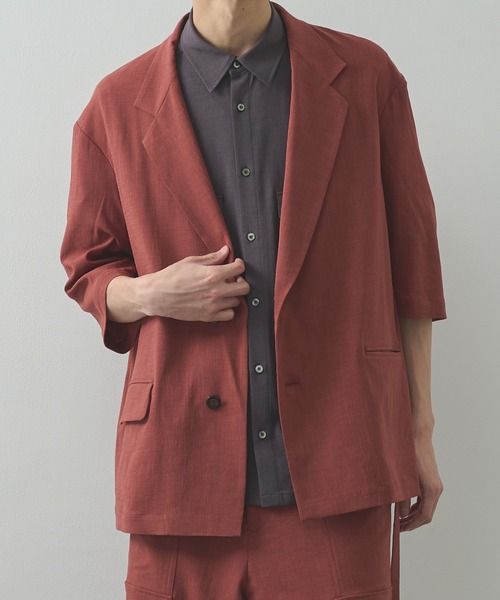 UJOH HOMME/ウジョー】2BS Belt Half Sleeve JKT / TAﾄﾛﾋﾟｶﾙ / M732