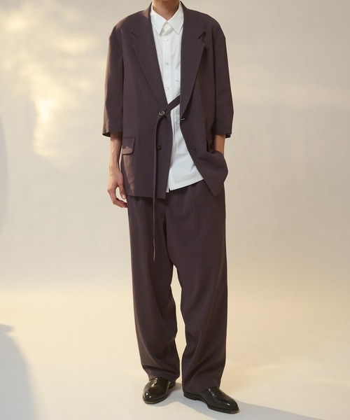 UJOH(ウジョー)の「【UJOH HOMME/ウジョー】2BS Belt Half Sleeve JKT / TAトロピカル / M732-J53-501(テーラードジャケット・メンズ・ブラック/グレー/ブラウン・4/5)」の5枚目の写真