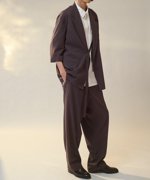 UJOH(ウジョー)の「【UJOH HOMME/ウジョー】2BS Belt Half Sleeve JKT / TAトロピカル / M732-J53-501(テーラードジャケット・メンズ・ブラック/グレー/ブラウン・4/5)」の9枚目の写真