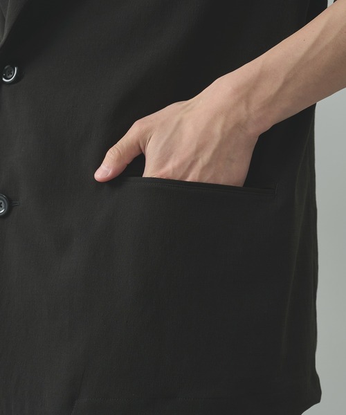 UJOH(ウジョー)の「【UJOH HOMME/ウジョー】2BS Belt Half Sleeve JKT / TAトロピカル / M732-J53-501(テーラードジャケット・メンズ・ブラック/グレー/ブラウン・4/5)」の15枚目の写真