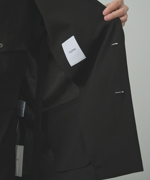 UJOH(ウジョー)の「【UJOH HOMME/ウジョー】2BS Belt Half Sleeve JKT / TAトロピカル / M732-J53-501(テーラードジャケット・メンズ・ブラック/グレー/ブラウン・4/5)」の18枚目の写真