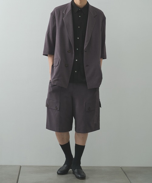 UJOH(ウジョー)の「【UJOH HOMME/ウジョー】2BS Belt Half Sleeve JKT / TAトロピカル / M732-J53-501(テーラードジャケット・メンズ・ブラック/グレー/ブラウン・4/5)」の20枚目の写真