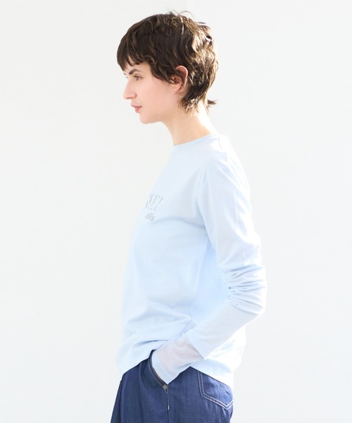 R-ISM(リズム)の「【接触冷感・洗える】ロングスリーブロゴTシャツ(MERCER)(Tシャツ/カットソー・レディース・ブラック/ライトブルー/オフホワイト・4)」の6枚目の写真