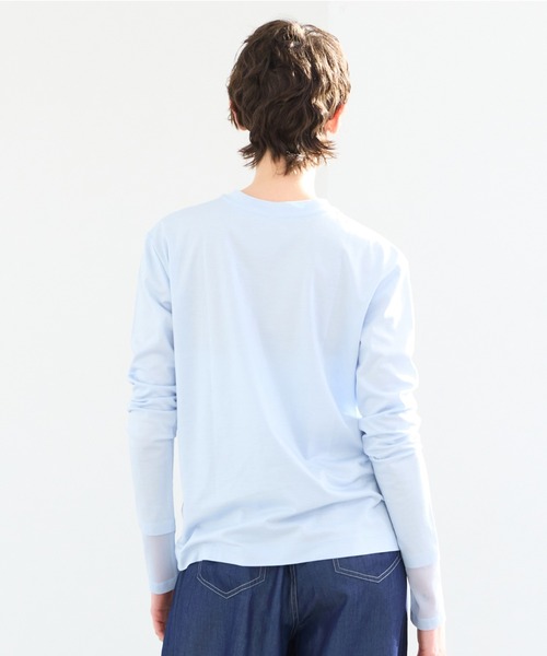 R-ISM(リズム)の「【接触冷感・洗える】ロングスリーブロゴTシャツ(MERCER)(Tシャツ/カットソー・レディース・ブラック/ライトブルー/オフホワイト・4)」の7枚目の写真