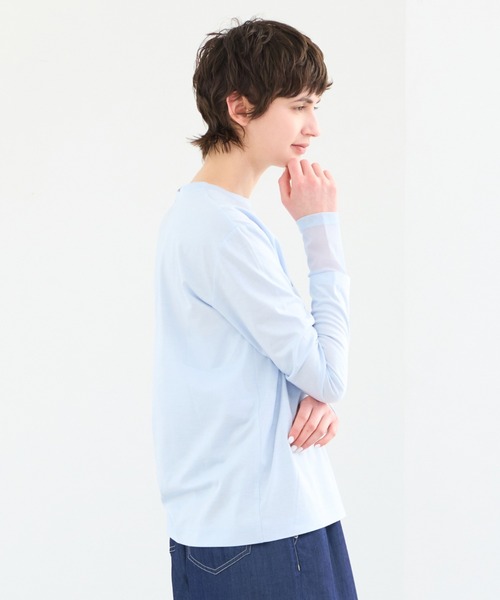 R-ISM(リズム)の「【接触冷感・洗える】ロングスリーブロゴTシャツ(MERCER)(Tシャツ/カットソー・レディース・ブラック/ライトブルー/オフホワイト・4)」の9枚目の写真
