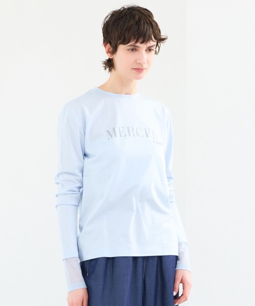 R-ISM(リズム)の「【接触冷感・洗える】ロングスリーブロゴTシャツ(MERCER)(Tシャツ/カットソー・レディース・ブラック/ライトブルー/オフホワイト・4)」の10枚目の写真