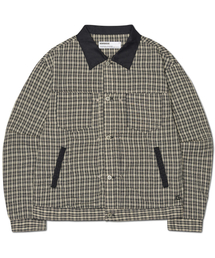 CHECK TRUCKER JACKET - WASHED BLACK