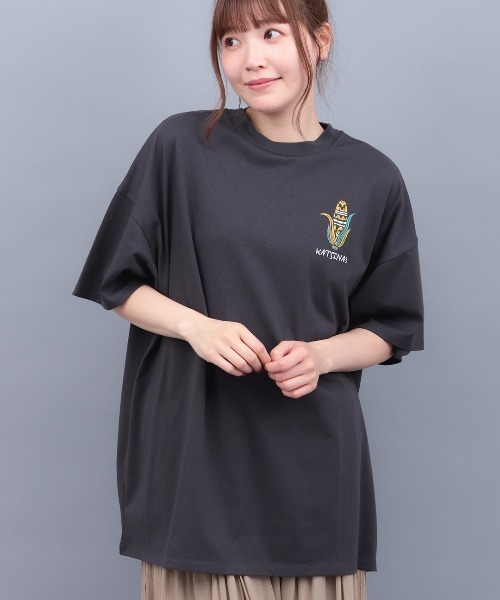チチカカ(チチカカ)の「チビカチナプリントTシャツ(Tシャツ/カットソー・レディース・その他1/チャコールグレー/レッド・FREE)」の5枚目の写真
