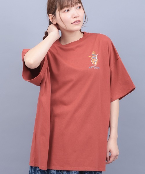 チチカカ(チチカカ)の「チビカチナプリントTシャツ(Tシャツ/カットソー・レディース・その他1/チャコールグレー/レッド・FREE)」の7枚目の写真