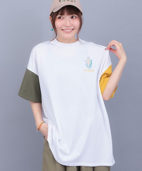 チチカカ(チチカカ)の「チビカチナプリントTシャツ(Tシャツ/カットソー・レディース・その他1/チャコールグレー/レッド・FREE)」の9枚目の写真