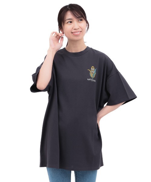 チチカカ(チチカカ)の「チビカチナプリントTシャツ(Tシャツ/カットソー・レディース・その他1/チャコールグレー/レッド・FREE)」の13枚目の写真