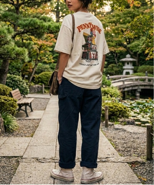 ALWAYS GOOD TIME(オルウェイズグッドタイム)の「【IT/イット】USD加工"ペニーワイズ"プリント半袖Tシャツ/Movie Tee/ユニセックス(Tシャツ/カットソー・メンズ・アイボリー/ホワイト系その他/スミクロ/ブラック系その他・LL/L/M)」の8枚目の写真