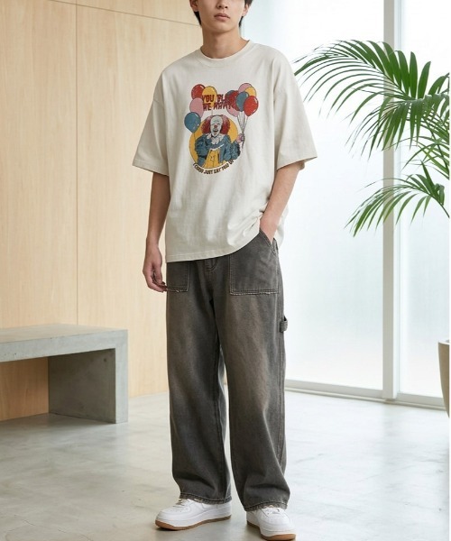 ALWAYS GOOD TIME(オルウェイズグッドタイム)の「【IT/イット】USD加工"ペニーワイズ"プリント半袖Tシャツ/Movie Tee/ユニセックス(Tシャツ/カットソー・メンズ・アイボリー/ホワイト系その他/スミクロ/ブラック系その他・LL/L/M)」の21枚目の写真