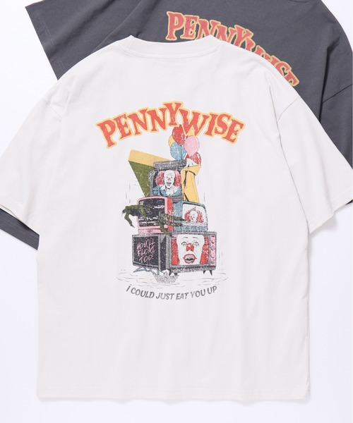ALWAYS GOOD TIME(オルウェイズグッドタイム)の「【IT/イット】USD加工"ペニーワイズ"プリント半袖Tシャツ/Movie Tee/ユニセックス(Tシャツ/カットソー・メンズ・アイボリー/ホワイト系その他/スミクロ/ブラック系その他・LL/L/M)」の18枚目の写真