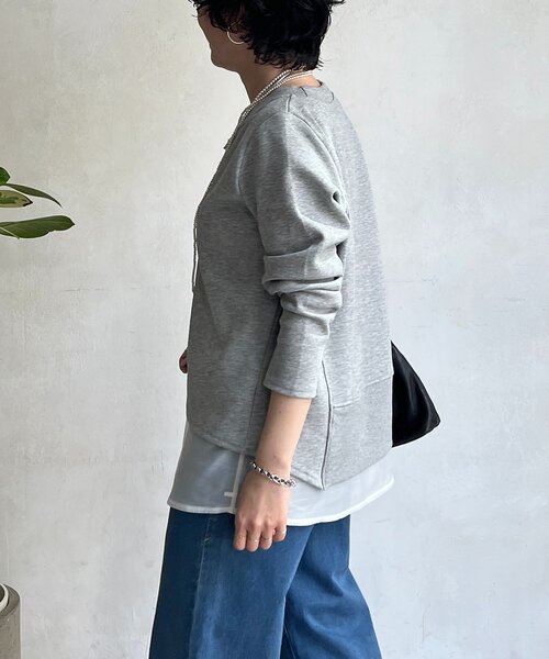 un dix cors（アンディコール）の「ジッププルオーバー（Tシャツ/カットソー・レディース・ブラック/オリーブ/オフホワイト/グレー・FREE）」の5枚目の写真