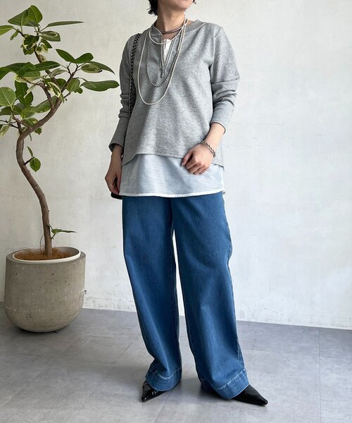 un dix cors（アンディコール）の「ジッププルオーバー（Tシャツ/カットソー・レディース・ブラック/オリーブ/オフホワイト/グレー・FREE）」の8枚目の写真