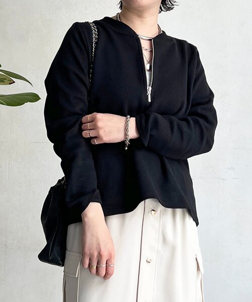 un dix cors（アンディコール）の「ジッププルオーバー（Tシャツ/カットソー・レディース・ブラック/オリーブ/オフホワイト/グレー・FREE）」の19枚目の写真