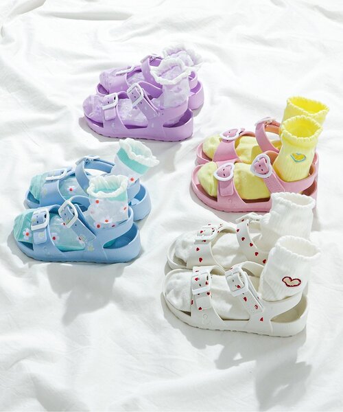 apres les cours（アプレレクール）の「EVAサンダル（サンダル・キッズ・サックスブルー/ピンク/ラベンダー/チャコール/ベージュ/オフホワイト・14/18/17/16/15 /13/19）」の16枚目の写真