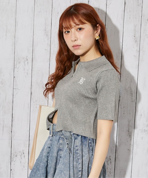 GORGE（ゴージ）の「《WZIP・刺繍》カーディガン／カジュアル×ガーリー／春夏／全5色（カーディガン/ボレロ・レディース・チャコール/アイボリー/ブラック/ピンク/ボルドー・F）」の7枚目の写真