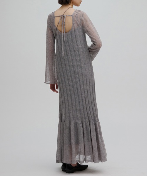 Ameri（アメリ）の「HEM FRILL WIDE RIB KNIT DRESS（ドレス・レディース・グレー/ライトブルー/アイボリー・SMALL/MEDIUM）」の14枚目の写真