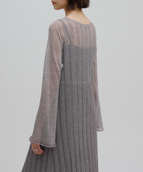 Ameri（アメリ）の「HEM FRILL WIDE RIB KNIT DRESS（ドレス・レディース・グレー/ライトブルー/アイボリー・SMALL/MEDIUM）」の16枚目の写真