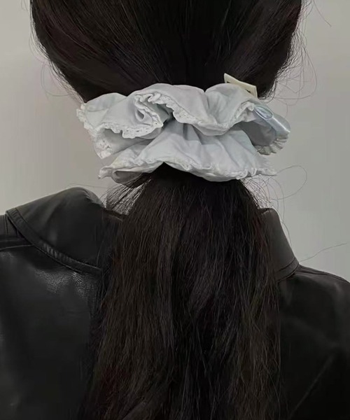 Port（ポート）の「【 Port / ポート 】 縁レース ラウンド / スクエア シュシュ（シュシュ・レディース・ブルー系その他/ライトブルー・FREE）」の3枚目の写真