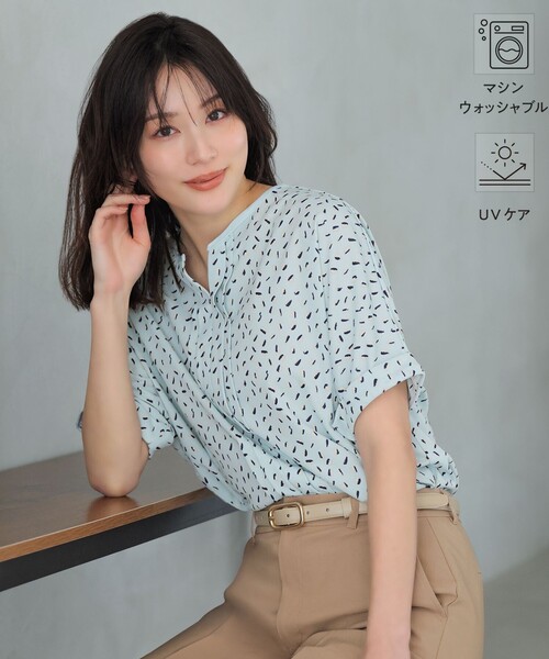 ANY SIS(エニィスィス)の「ジョーゼットフロントタック プルオーバー(Tシャツ/カットソー・レディース・ピンク系/ネイビー系5/ホワイト系1/ホワイト系/スカイブルー系5/ネイビー系1・MEDIUM)」の3枚目の写真