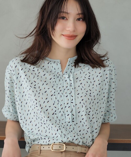ANY SIS(エニィスィス)の「ジョーゼットフロントタック プルオーバー(Tシャツ/カットソー・レディース・ピンク系/ネイビー系5/ホワイト系1/ホワイト系/スカイブルー系5/ネイビー系1・MEDIUM)」の9枚目の写真