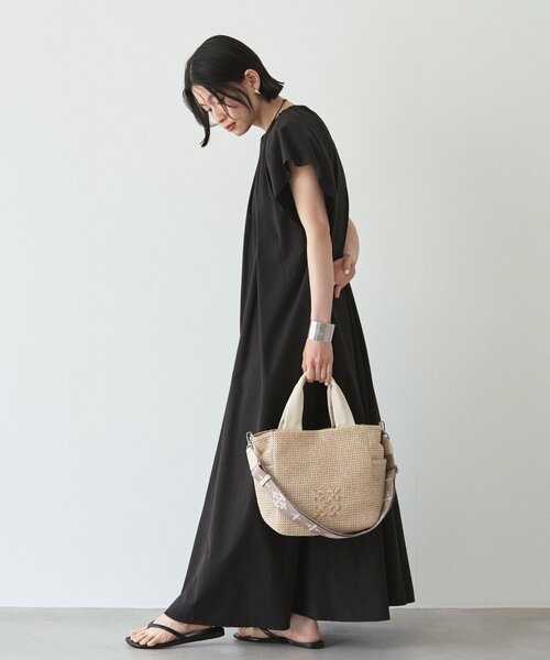 russet(ラシット)の「【今季大注目】ナイロンラフィア2WAYトートバッグ(トートバッグ・レディース・アイボリー/ブラック/ダークブラウン・FREE)」の16枚目の写真