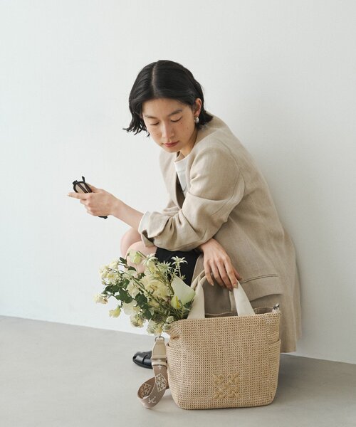 russet（ラシット）の「ナイロンラフィア2WAYトートバッグ（トートバッグ・レディース・アイボリー/ブラック/ダークブラウン・FREE）」の13枚目の写真