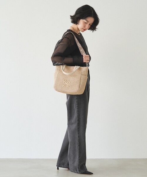 russet（ラシット）の「ナイロンラフィア2WAYトートバッグ（トートバッグ・レディース・アイボリー/ブラック/ダークブラウン・FREE）」の16枚目の写真