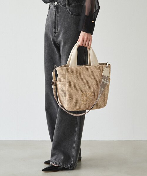 russet（ラシット）の「ナイロンラフィア2WAYトートバッグ（トートバッグ・レディース・アイボリー/ブラック/ダークブラウン・FREE）」の17枚目の写真