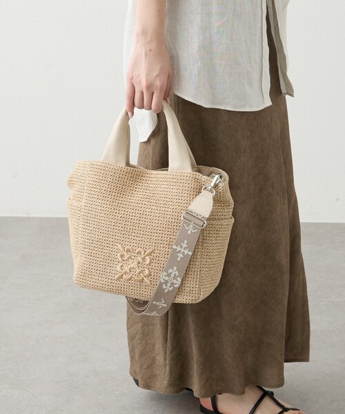 russet（ラシット）の「ナイロンラフィア2WAYトートバッグ（トートバッグ・レディース・アイボリー/ブラック/ダークブラウン・FREE）」の21枚目の写真